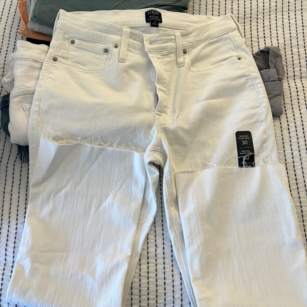 J Crew White Pants